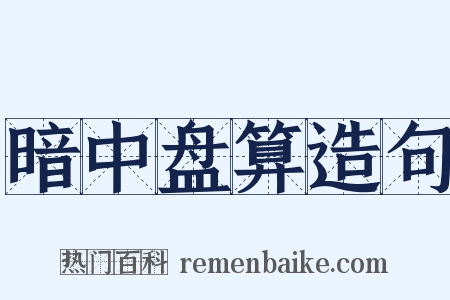 暗中盘算造句是什么意思的图片